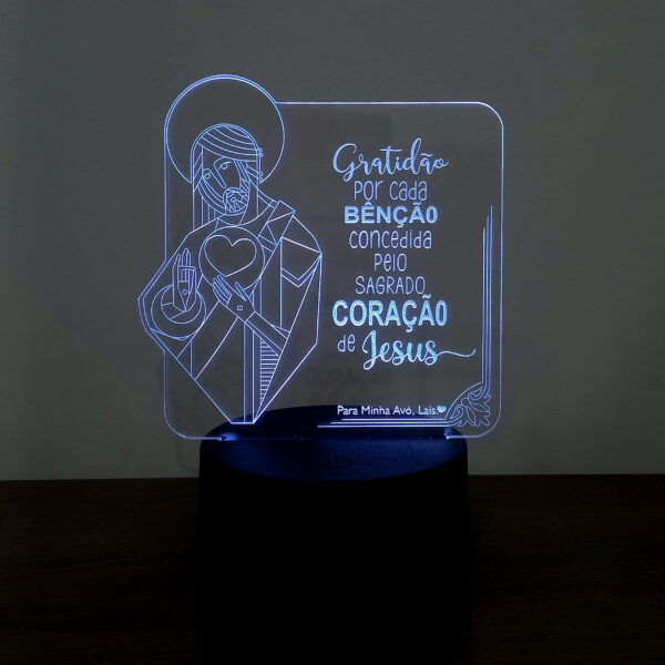 Luminária Sagrado Coração de Jesus (Personalizada LED)